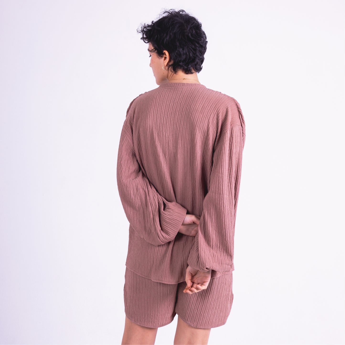 Crinkled lounge set Nude Rose