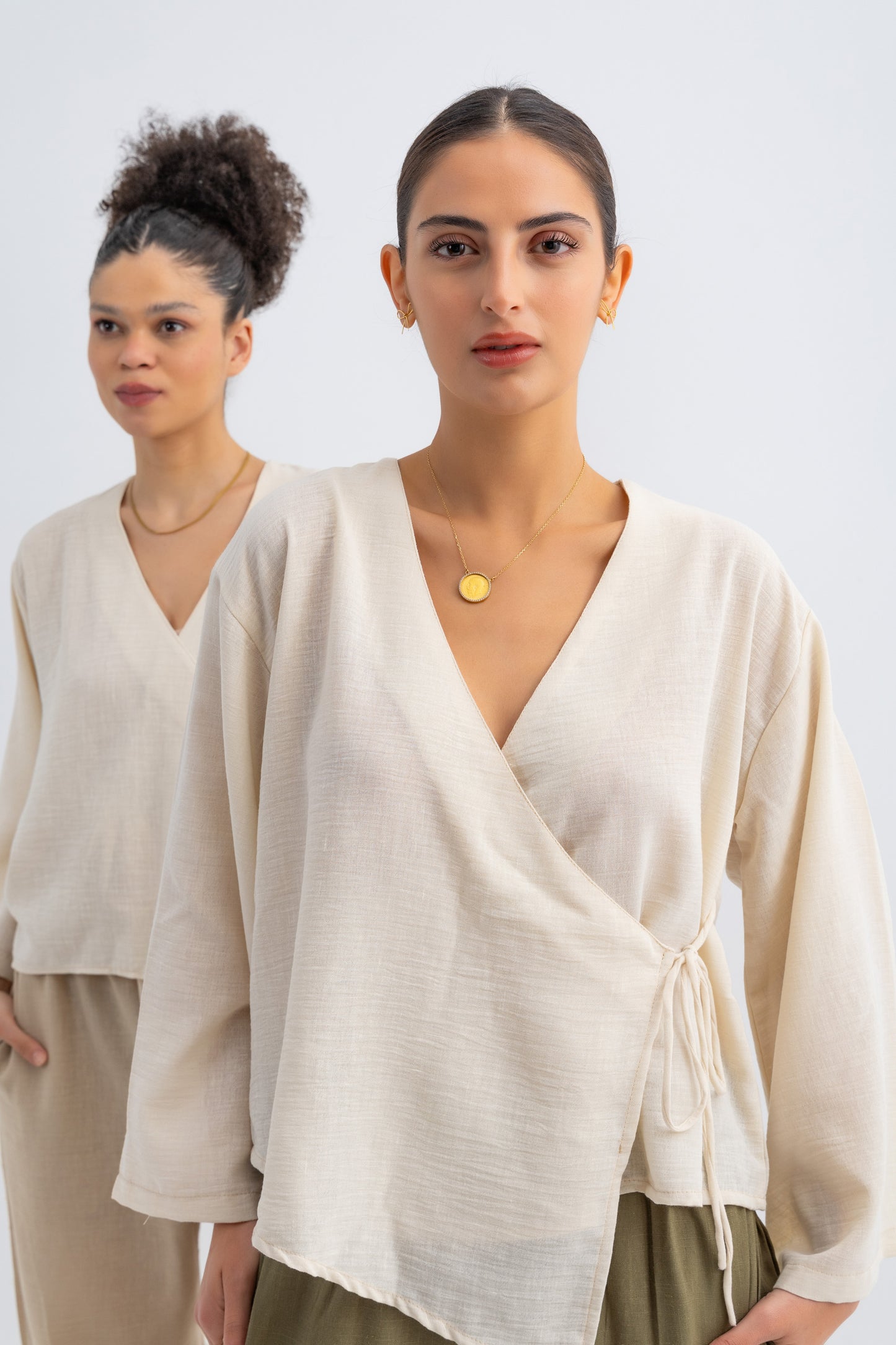 Linen Luxe Set light cream and dark beige