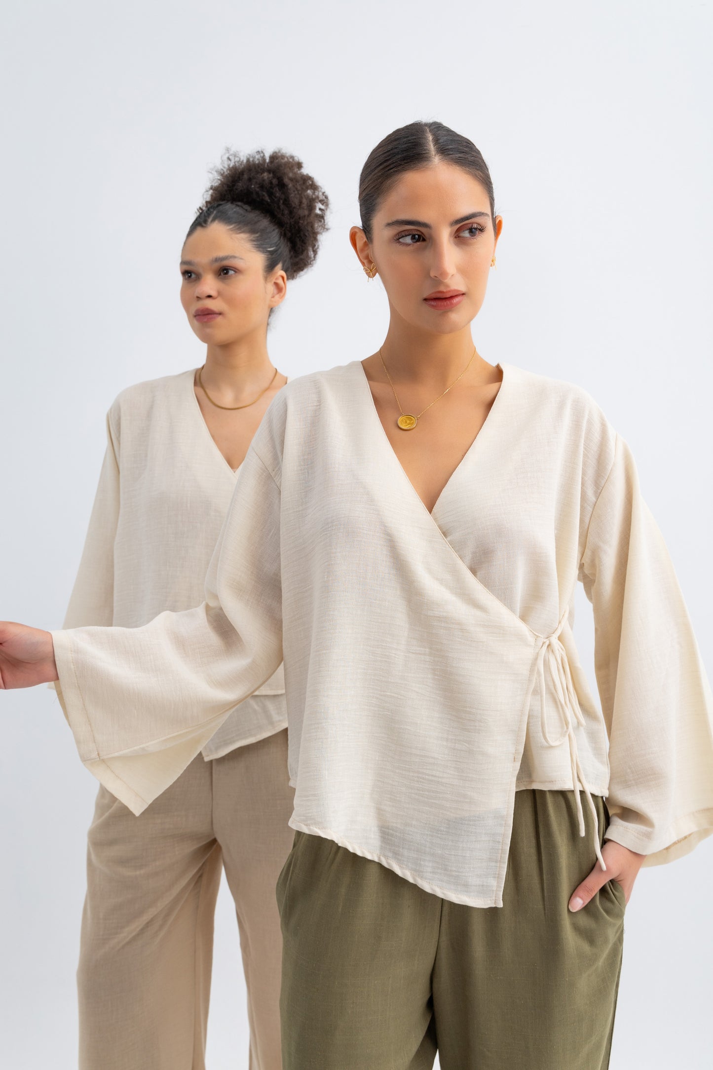 Linen Luxe Set light cream and dark beige