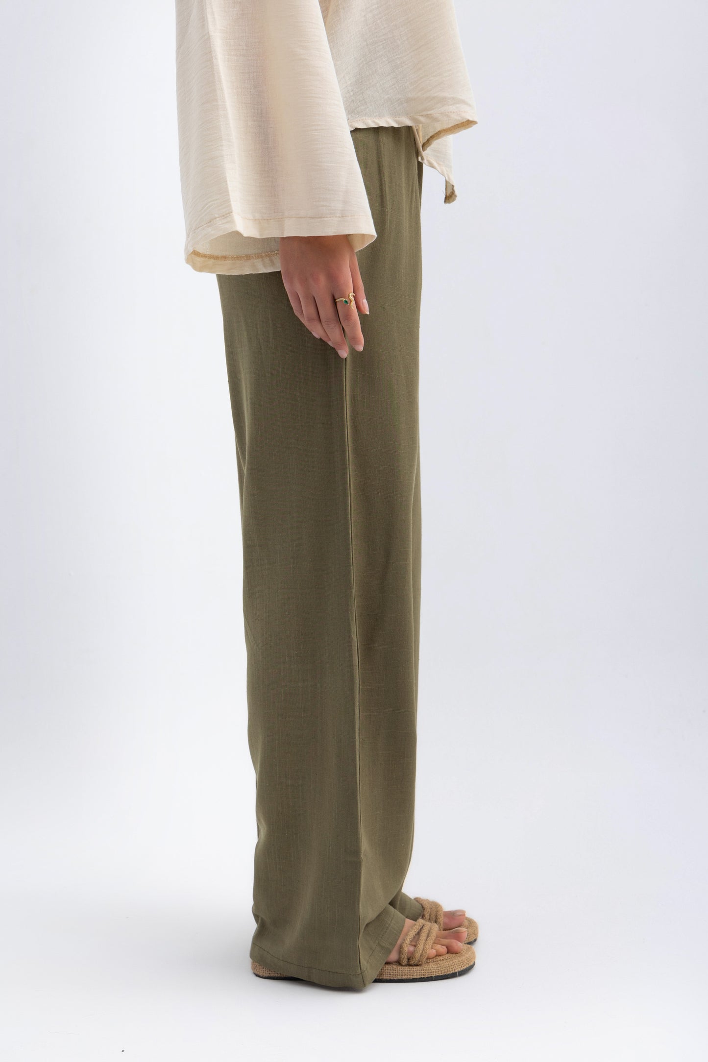 Linen Luxe Set light cream and olive