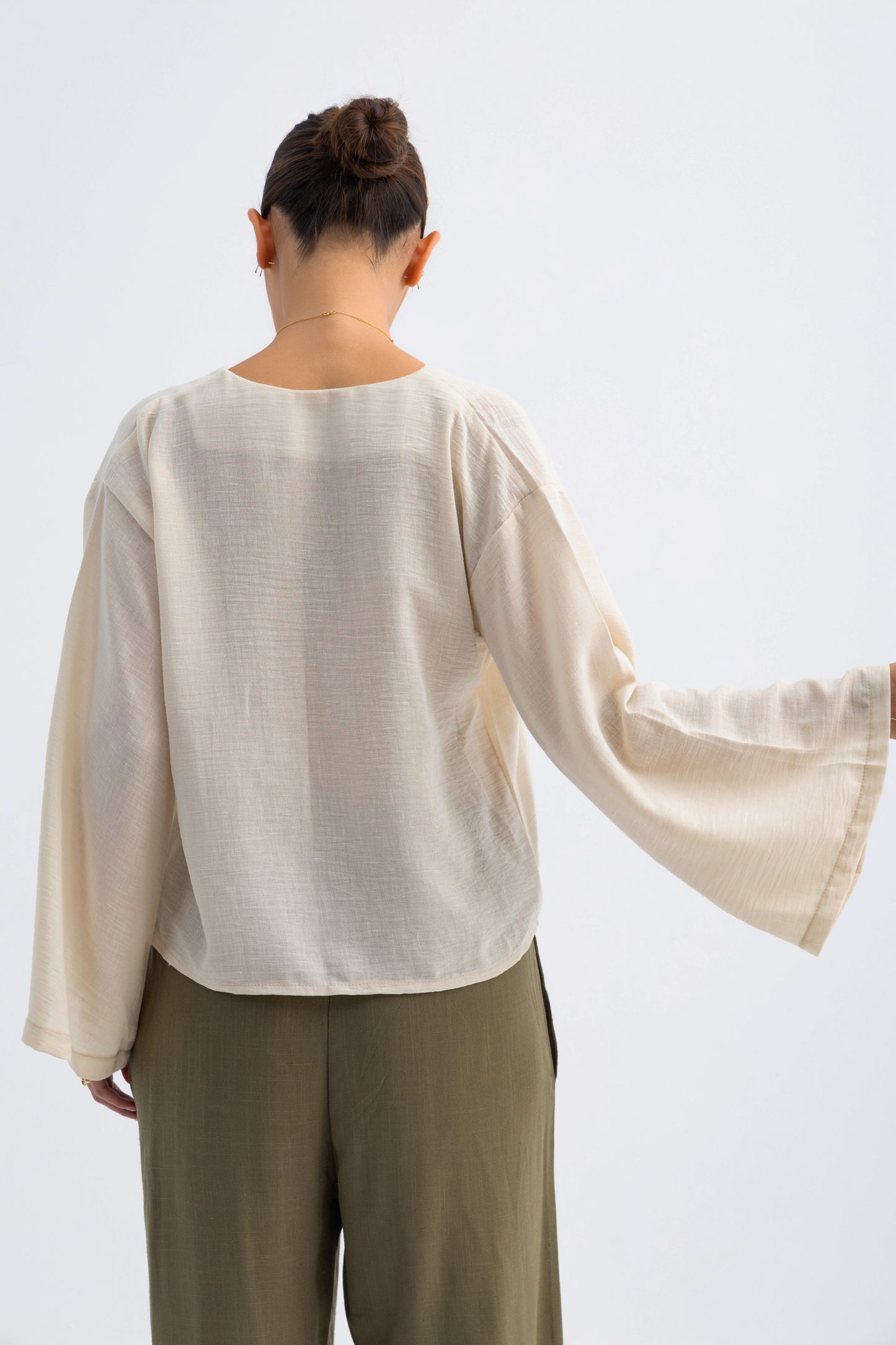 Linen Luxe Set light cream and olive