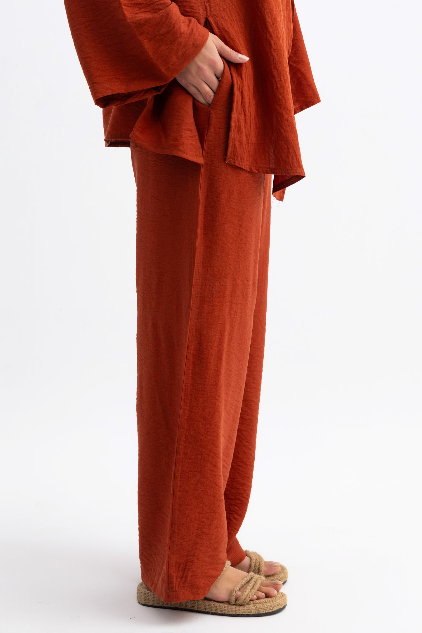 Casual Knot Pants burnt brown