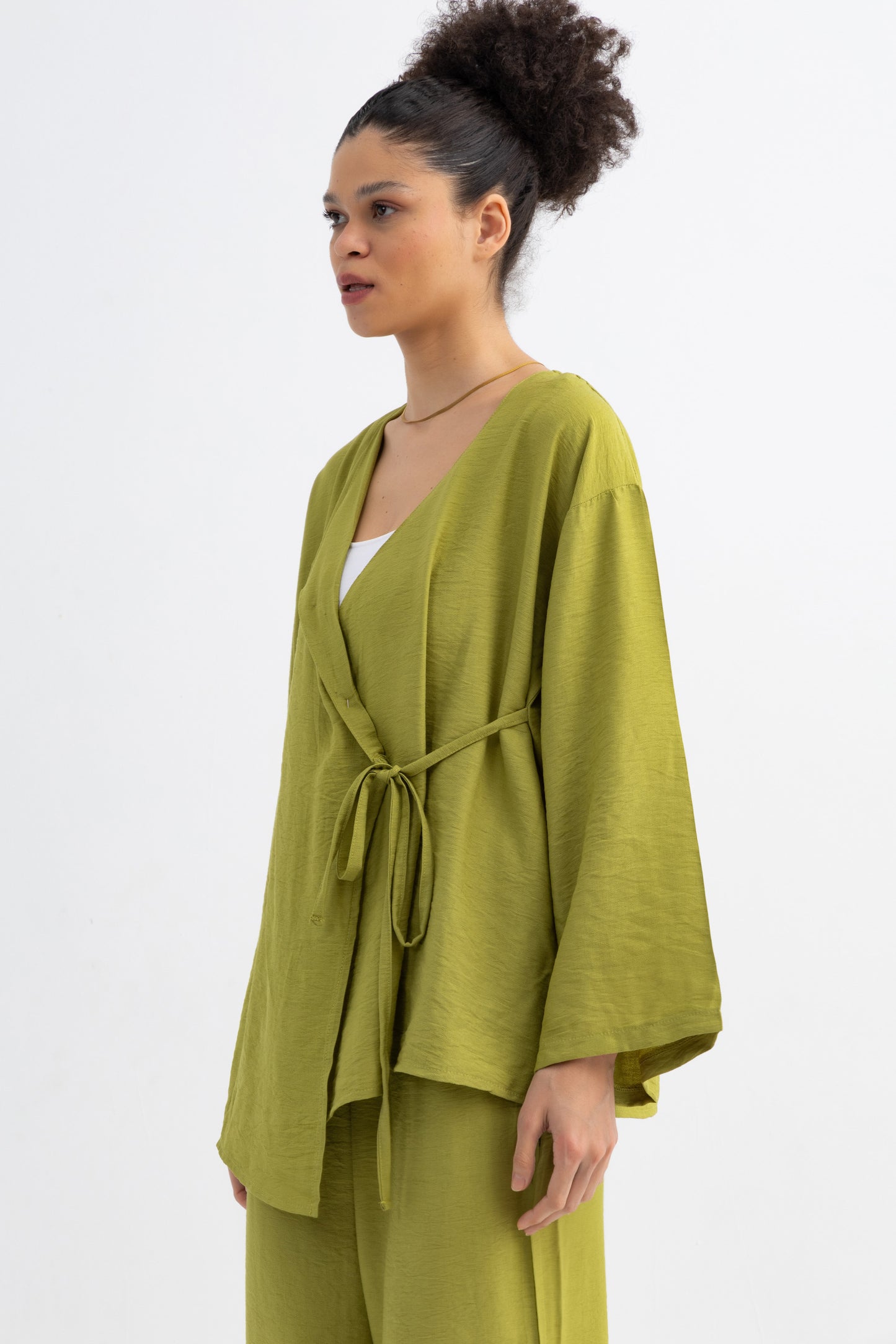 Casual Knot Blouse Apple green