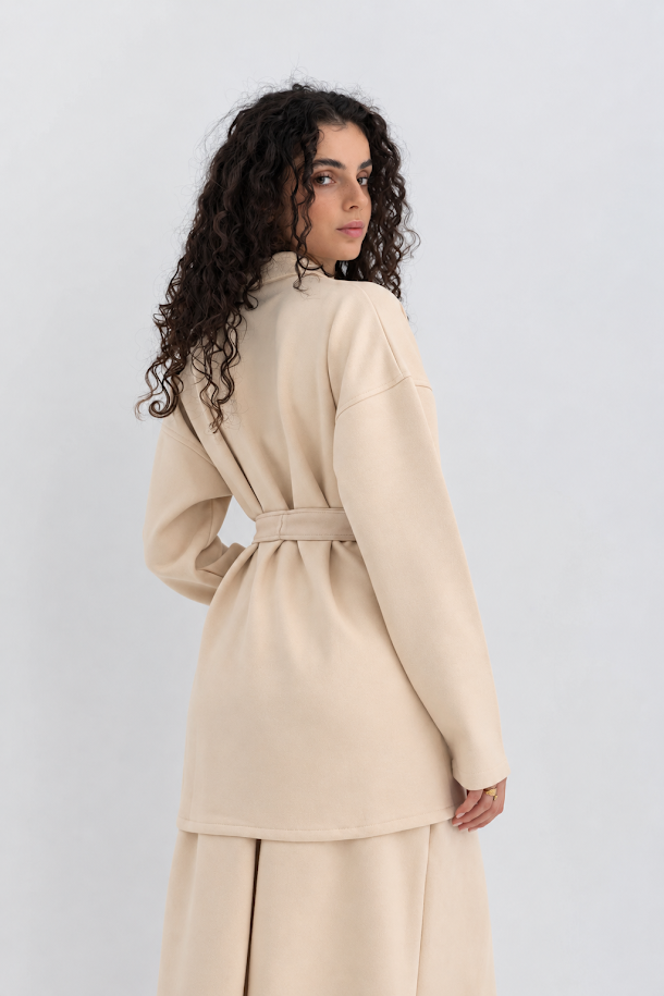 Mohair Ensemble Cardigan in Light Cream