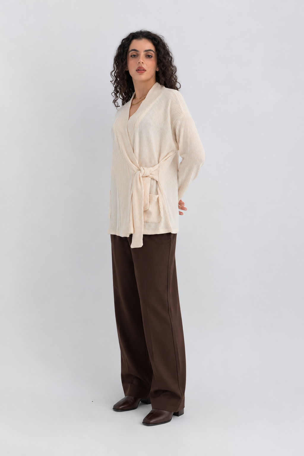 The Tie Top in Light Cream