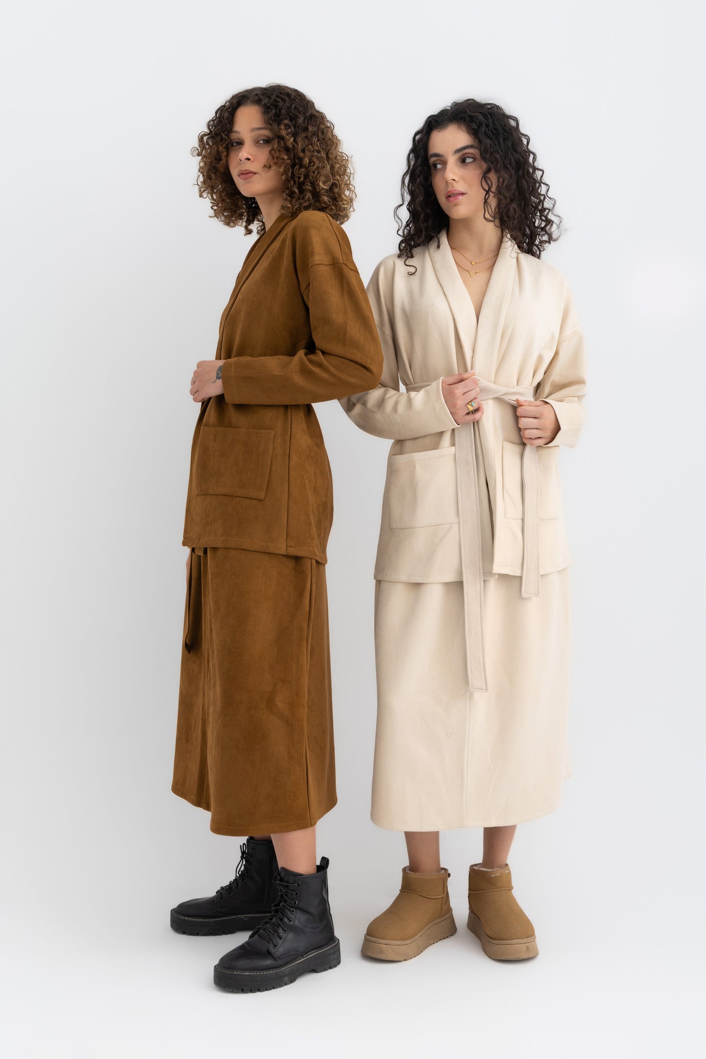 Mohair Ensemble Cardigan in Brown
