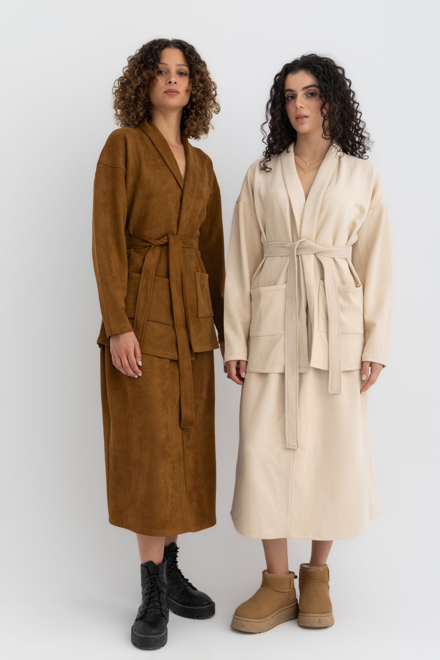 Mohair Ensemble Cardigan in Brown