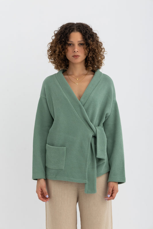 The Tie Top in Soft Mint