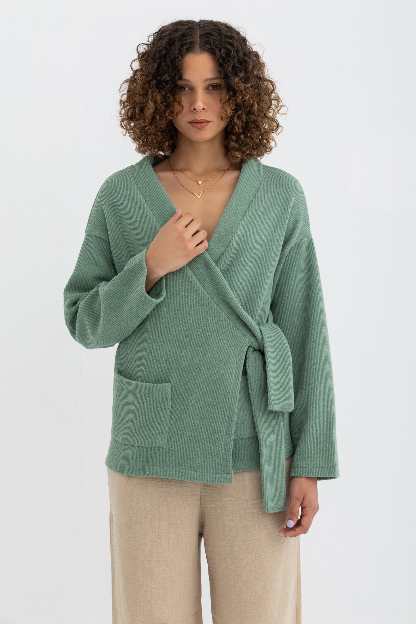The Tie Top in Soft Mint