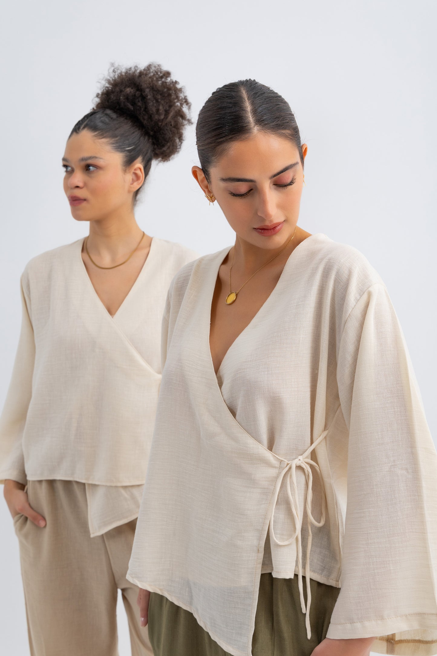 Linen Luxe Set light cream and dark beige
