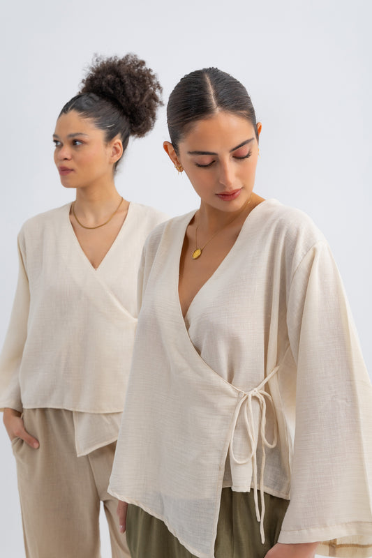 Linen Luxe Blouse light cream