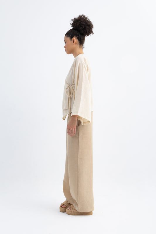 Linen Luxe Set light cream and dark beige