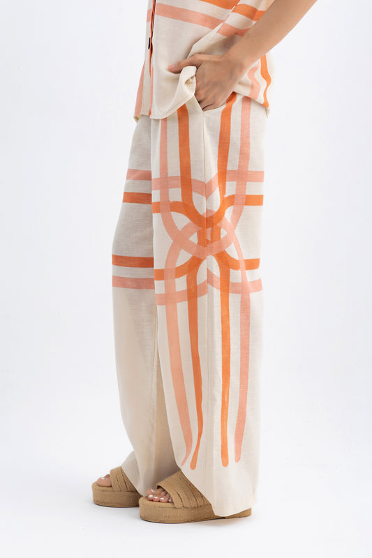 Noot print linen Pants