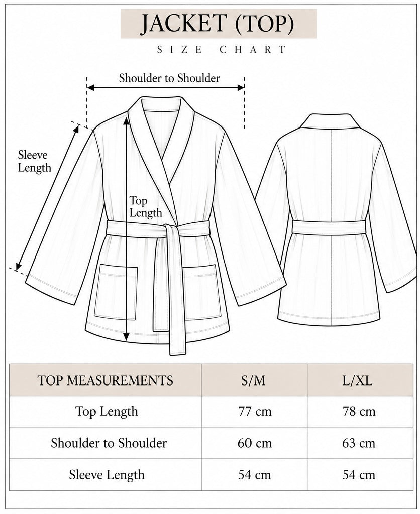 Mohair Ensemble Jacket size chart