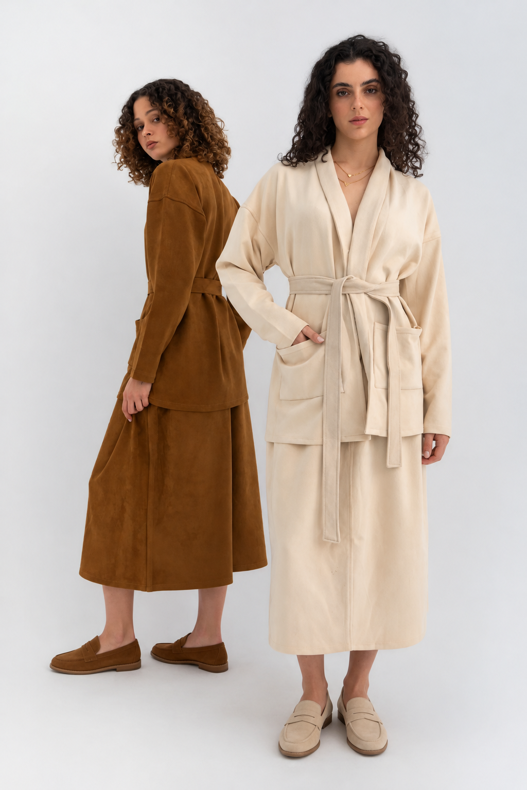 Mohair Ensemble Cardigan in Light Cream