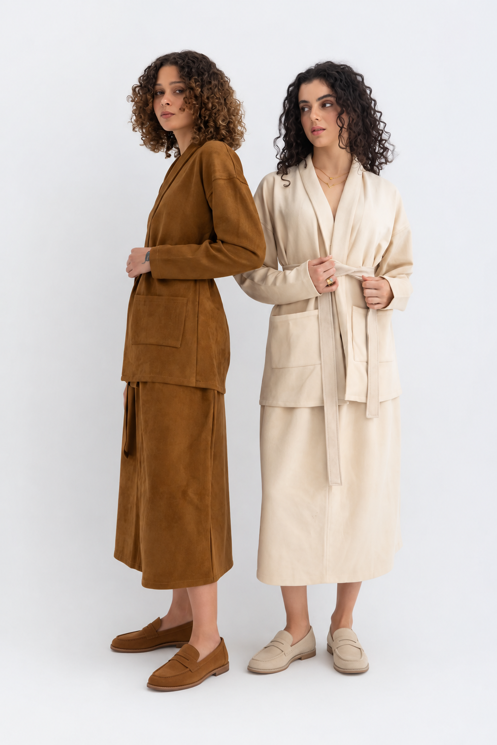 Mohair Ensemble Skirt in Brown